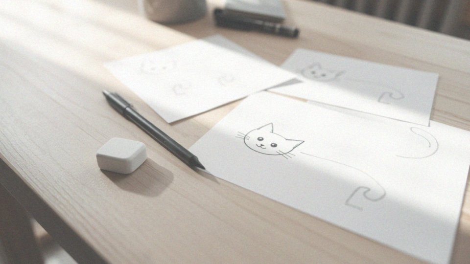 Jakie są techniki rysowania prostych rysunków kotów?