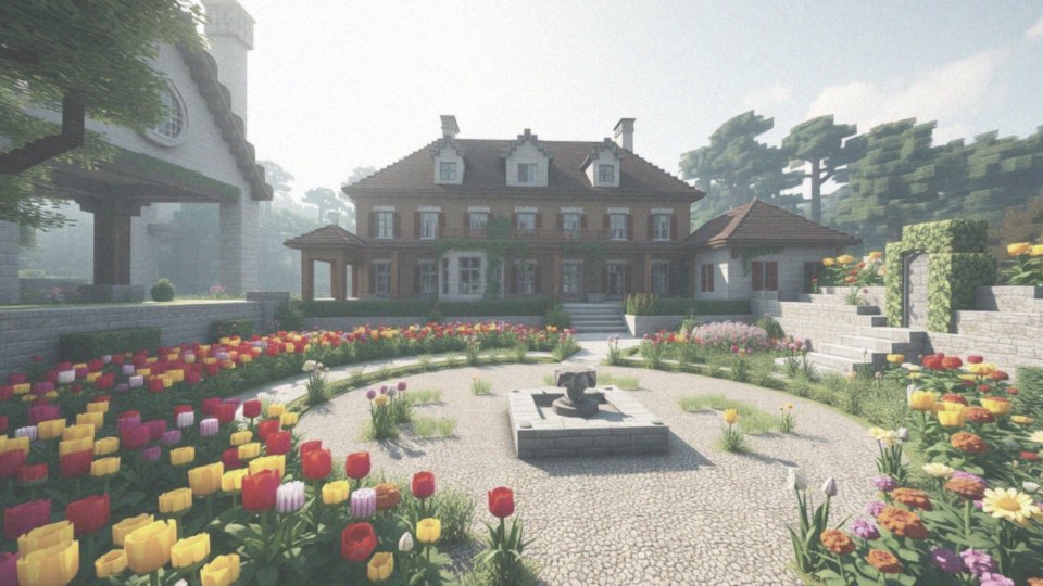 Jak zbudować ogród wokół willi w Minecraft?