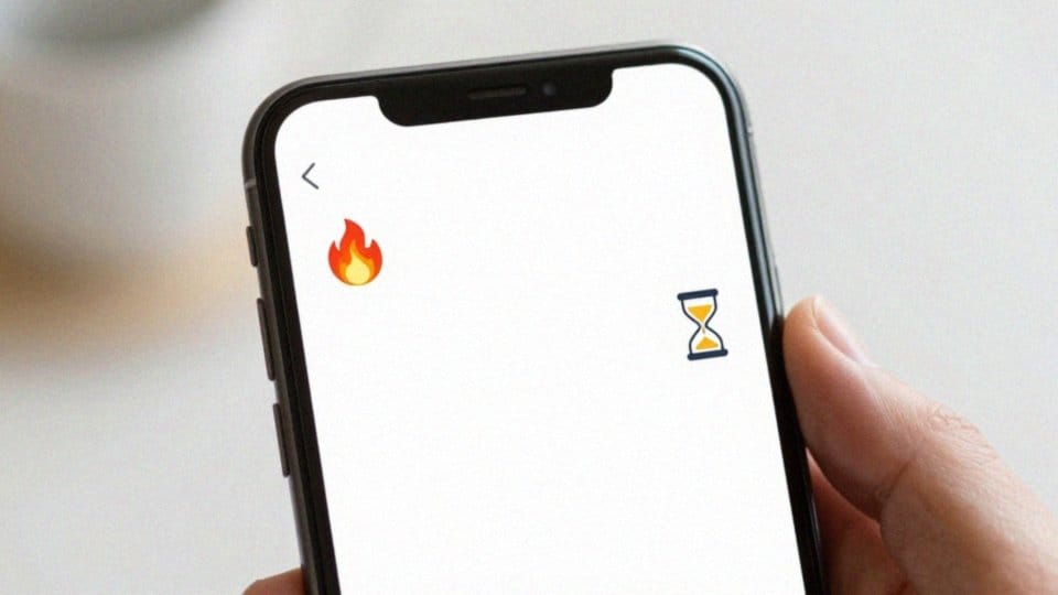 Co oznacza ikona klepsydry i emoji ognia?